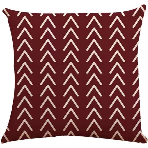 IC Vinröda kuddfodral 18x18 set med 4, modernt överdrag för soffa, dekorativt fodral i linnetyg för utomhusbruk (vinrött, 18x18, set med 4)