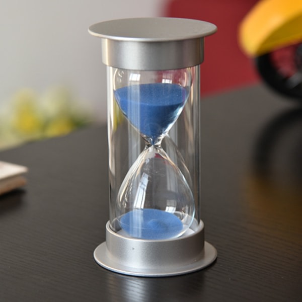 Sandur med køkkentimer og tid på 5 min 10 min 30 min (5 min Sølvblå)