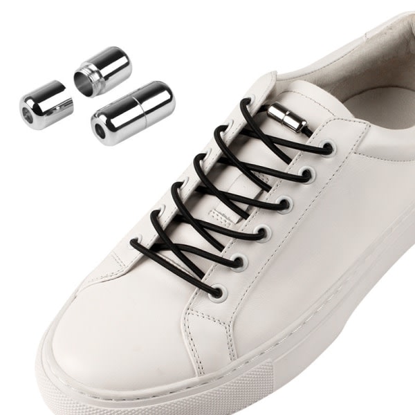 IC 6 par sølvlås bindande gratis elastisk skosnören skosnören Fl Flerfärgad