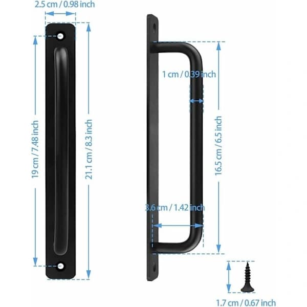 Sliding Door Handle, 2-pack Sliding Door Handles, Black Door