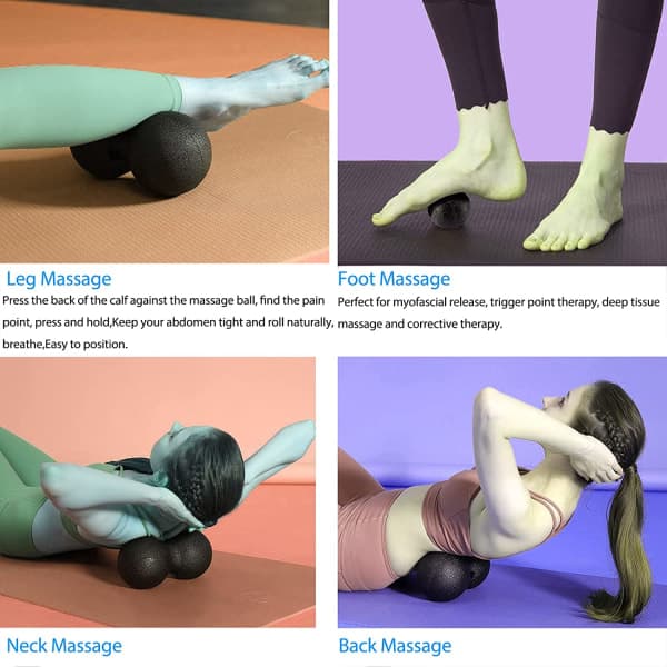 IC Jordnødsmassagebold, dobbelt lacrossebold, selvmassagerulle