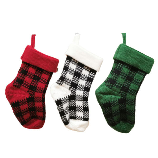 IC Julstrumpa set 2 stycken julrutiga strumpor