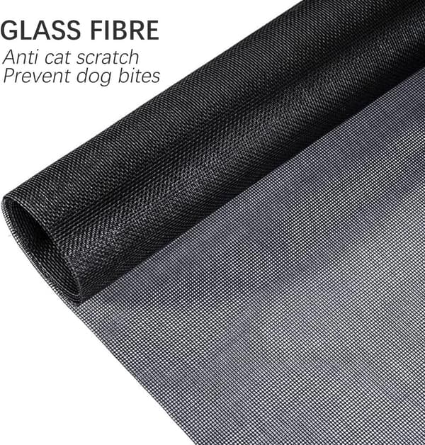 Erstatningsnet - kæledyr - 120 - 250 - cm - sort - Ridsefast - Universal - vinduesnet - indsatsvinduesnet - Glasfibervinduesnet