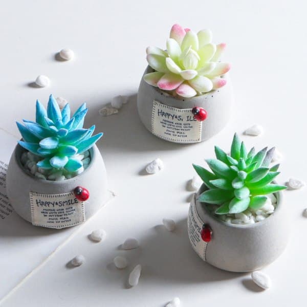 IC Simuleringsväxt Mini Simuleringsväxt Succulent Mikrolandskap Dekorativ Bonsai (Rosa Älva)