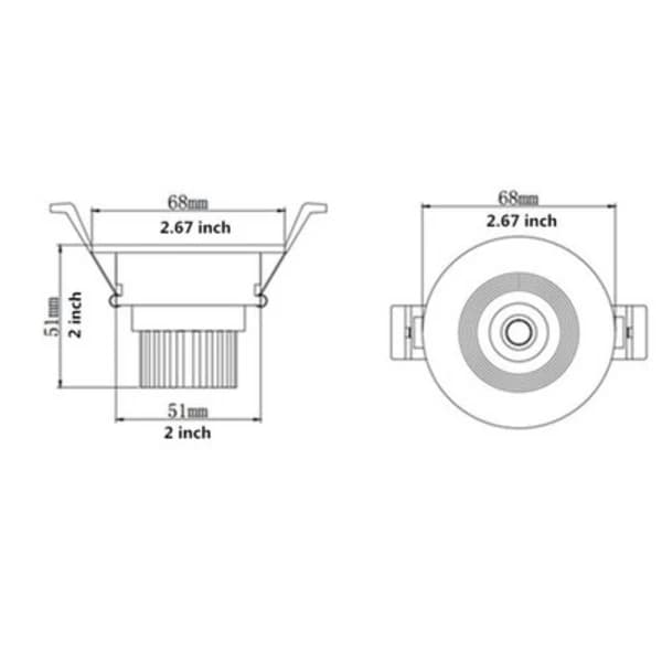 2 inch LED Dimmable Downlight, 3W COB Recessed Ceiling Light, Warm White 3000K...