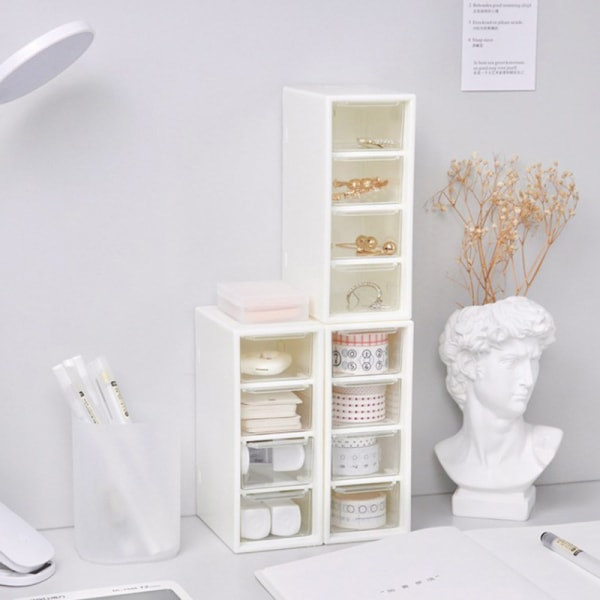 IC Desktop Kosmetisk Förvaringslåda 4 Lådor Case Smal