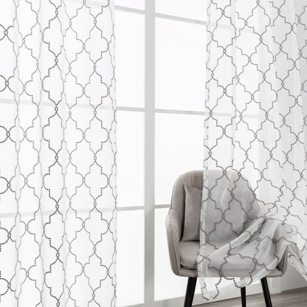 IC Broderte Halv-Voile Gardiner