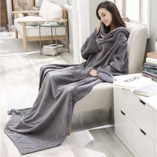 Snug Rug - Stor Huvtröja med Huva - Filt Grey grå