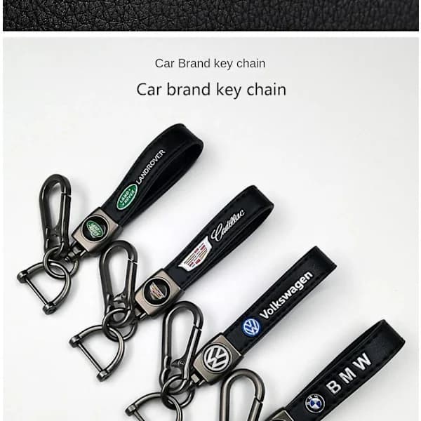 Læder nøglering med biltema | Robust nøglekæde | Nøglering og krogbeslag Sølv Hardware Mazda Silver Hardware Mazda
