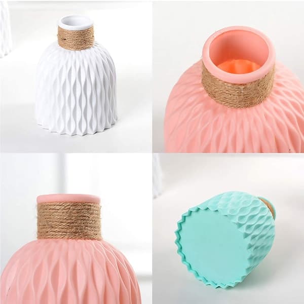 IC Vase, plastvase, moderne geometrisk vase (hvit) Hvit