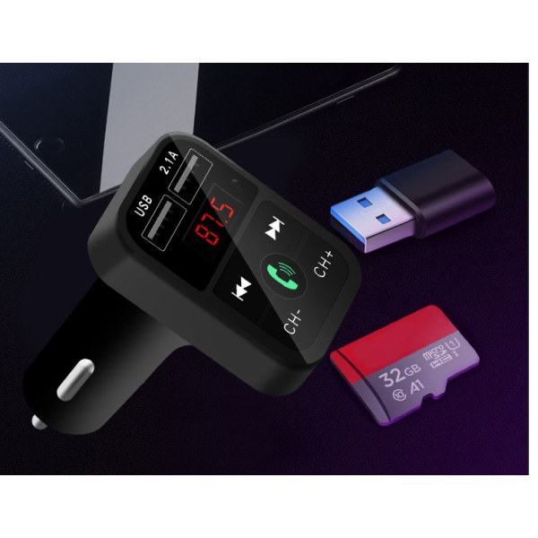 FM-sender / Bluetooth-musikmottaker - Sølv sølv