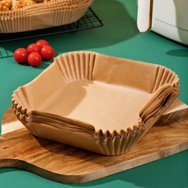 IC Firkantet 50 Pak Airfryerpapir til Airfryer 16 X 16 cm 16*16*4.5cm