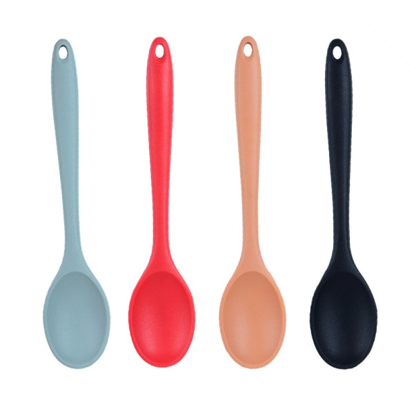 IC 4 stk. silikone nonstick blandningsskeer Varmebestandig silikone redskabsskeer Silikon serveringsskeer