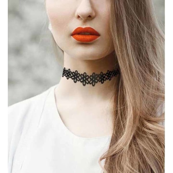 IC 6-pak Choker Halskjede / Halsband - One size Sort one size