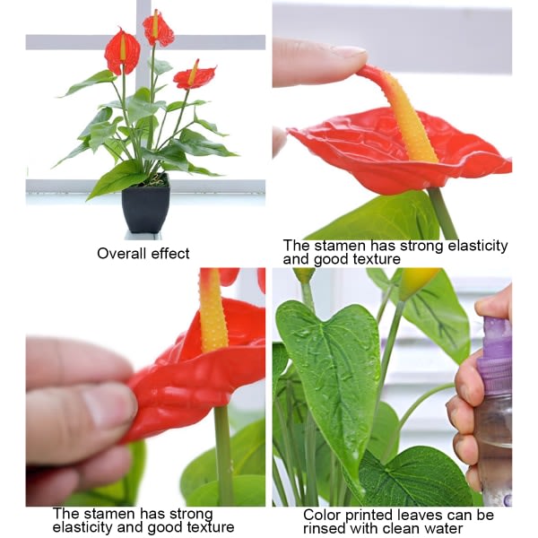 IC Kunstige planter Udendørs kunstige potteplanter Falske planter orange