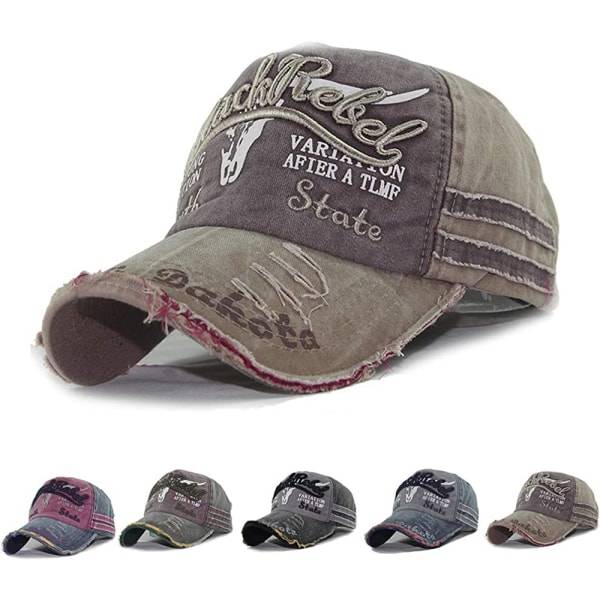 IC Cap kasket Vintage kasket i bomuld Unisex Distressed Snapback Trucker Hat