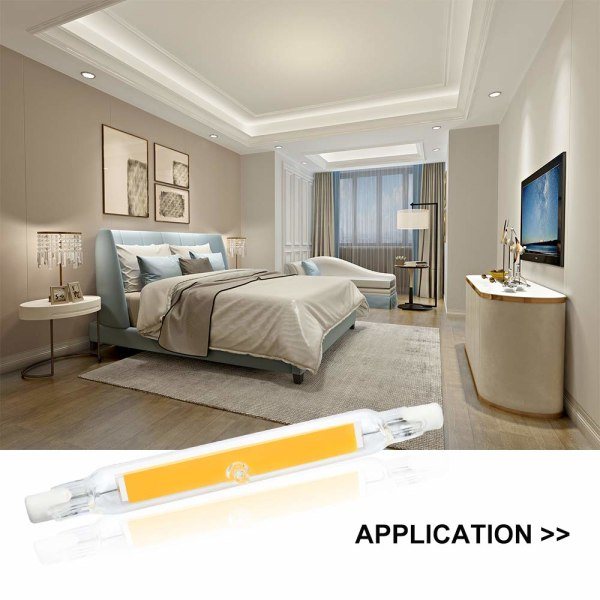 IC 5W R7s 78MM J78 COB LED-pære, 500 lumen 360 grader