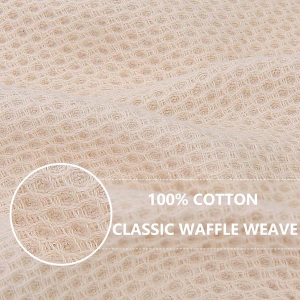 100% bomuld vaffeltekstur klude – 6 stk. – Beige – 30x30 cm – Bløde, absorberende og hurtigtørrende
