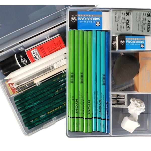 IC Sketch Case Plastopbevaringsboks Art Case Kulfri Rum (Klar)