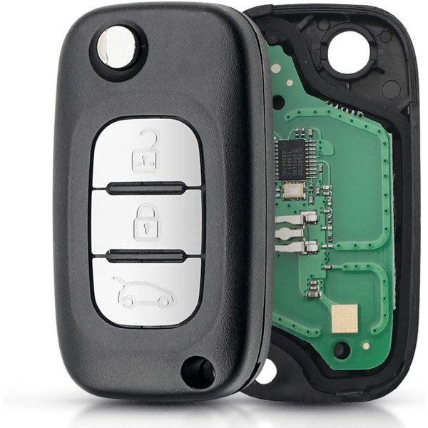 IC Bilnøkkel Fjernkontroll Nøkkeldeksel Erstatning for Re-nault Clio 3 Kangoo Master Modus Twingo Fjernkontroll Bilnøkkel med PCF7961 3 Knapper