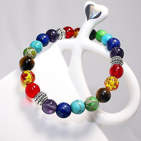 IC Chic 7 Blandade Chakra Healing Balance Pärlor Armband Energi Naturstenar