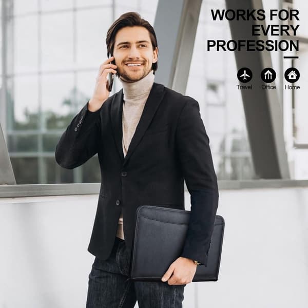 cm - Sort - Alsidig - Business taske - Multifunktionel - Mappe - Dokumentmappe - Arbejdsmappe - Konferencemappe - Inkluderer