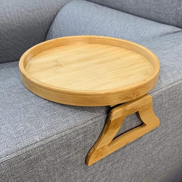 Soffbricka Bord Soffa Armstöd Clip-On bricka Bambu Soffbricka Vit