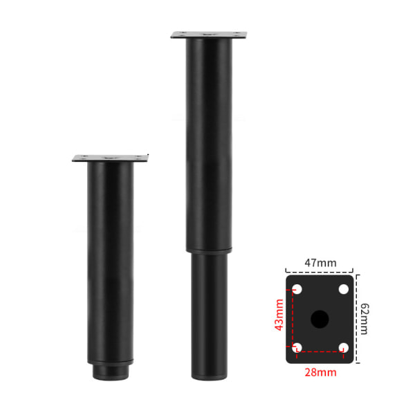IC Justerbare Møbelben Rustfrit Stål 5CM-42CM Køkkenhytte Sølv 30cm