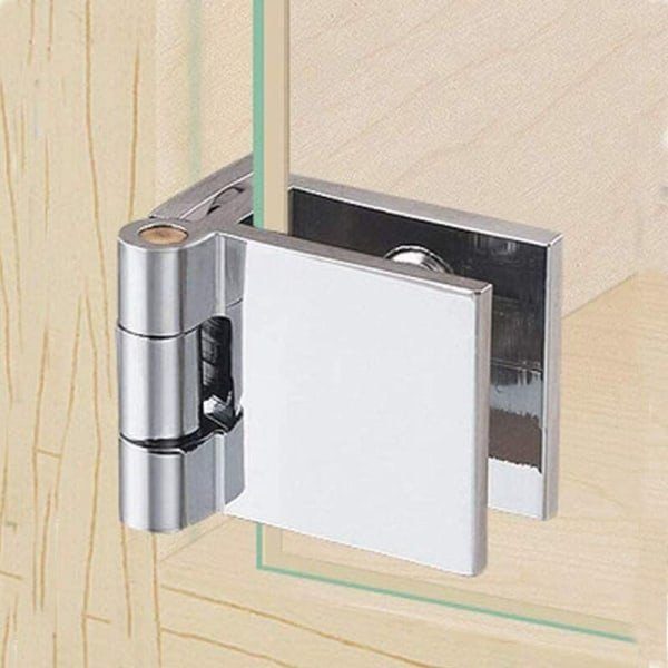 IC Legerat glashængsler, 4 stk glasdørklemme 0 graders glasdørhængsler, ingen boringhængsler glas til køkkenskabe glasdørdisplay (5-8 mm glas)