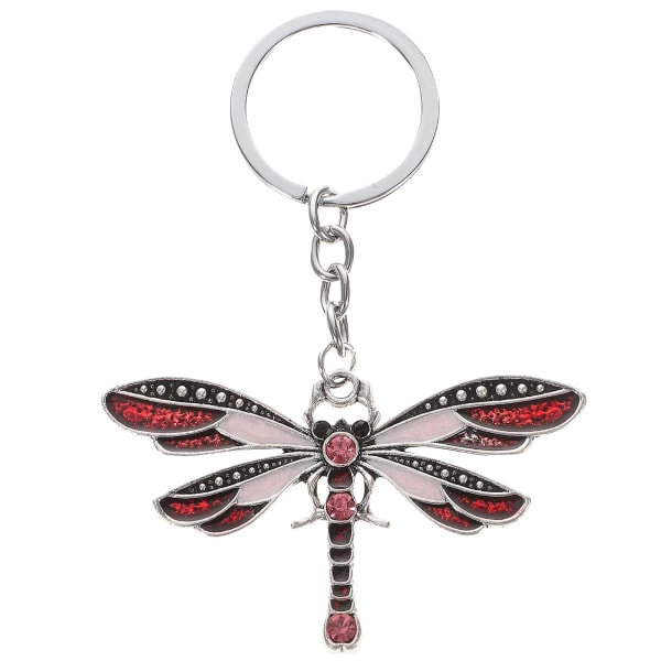 Dragonfly Nøglering Dyr Nøglering Kreativ Rygsæk Charm Bilnøglering til Kvinder (7.3X4.4CM, Rød) IC