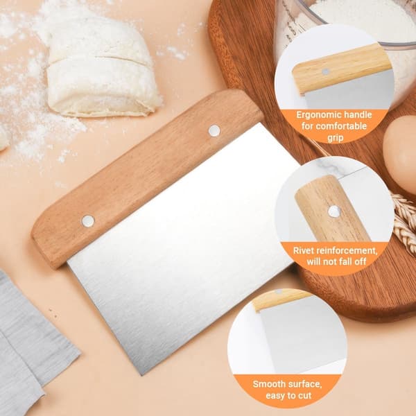 2 Dejskrabere - Rustfrit Stål, Pizza- & Kageskraber, Bagespatel - til Køkken - 15*11 cm