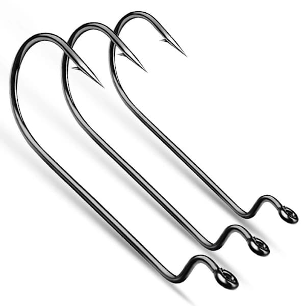 50-200 pcs Fishing Hooks Soft Plastic Lures Worm Hooks Long Shank Hooks for Bass 50pcs 2/0# 50pcs 2/0#