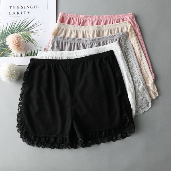 IC Kvinders Forår Sommer Samme Farve Side Spids Sikkerhedsshorts Bukser Sw Hvid