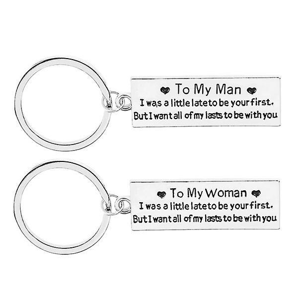 Nyckelringar för par set till min man till min kvinna set (hopea) IC