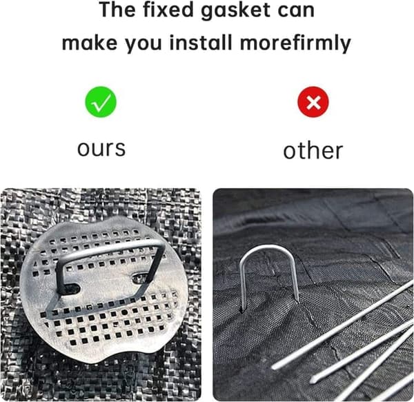 Markspik 50-pack, ankarspik för trädgård - Rostfritt stål, U-formad, Växthus - Silver - 100 × 40 × 3 mm