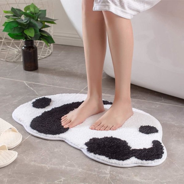IC Sklisikker badematte Pandaformet Tuftet Plysj Supermyk, Koselig Vaskbar Badematte i Soverommet Tykke Matter for Barn (18\" x 27\", Panda)