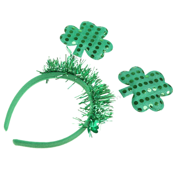 Irsk St. Patricks Day Pannbånd med Kløver for Hodepynt Shamrock Hårbånd