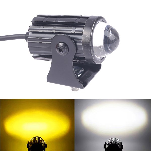 IC 1/2ST Dobbelt Farvet Motorcykel LED Forlygte Offroad Bil Båd Sort Enkelt