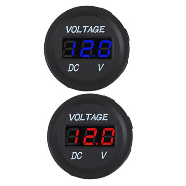DC 5V-48V Voltmeter Rund Vanntett Digital Voltmeter Amperemeter A1