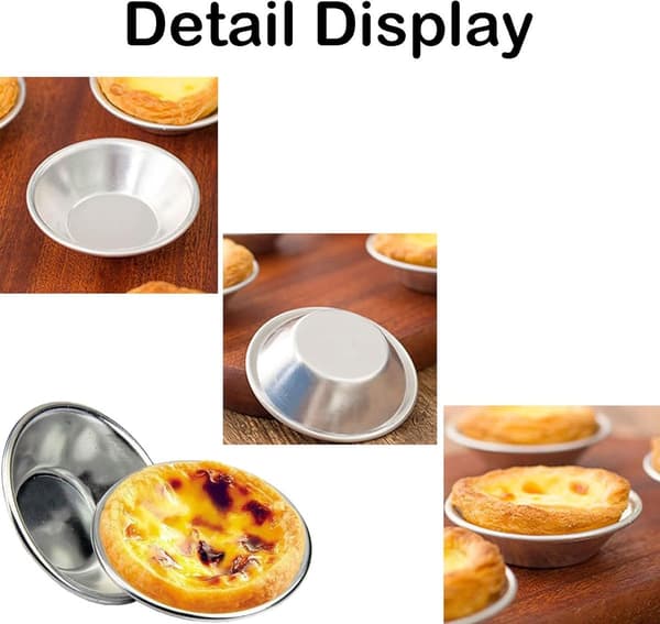 6 - dele - Kageform - Æggetærteform - Minipajform - Æggetærteforme - rustfrit - stål - tærteform - med - non-stick - belægning - Bageforme