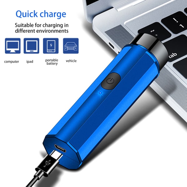 IC Mini Elektrisk Rakapparat för Män Bärbar Elektrisk Rakhyvel Skägg USB Svart