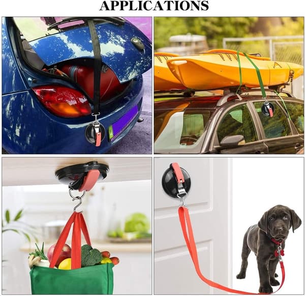 Pieces - Suction Cup Hooks - Strong - Suction Cups - Camping - Multifunctional - with - 6 - S - Sunshade - Outdoor Use - Strong