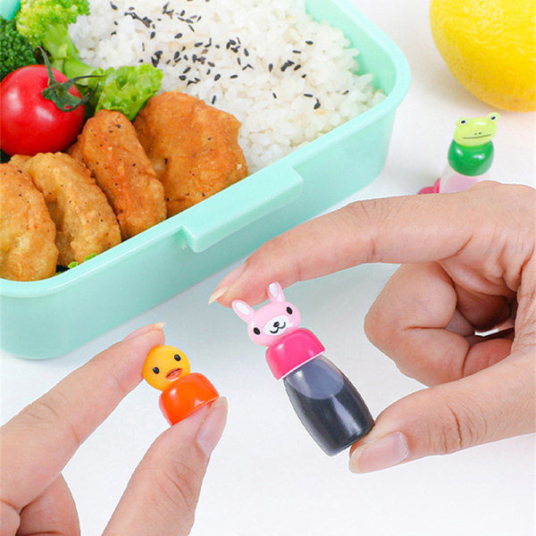 4 kpl Mini-maustepullo Mini-säiliö Lovely Frog Ankka Pullot Bento-lounaslaatikkoon Keittiön säilytysastia Tarvikkeet