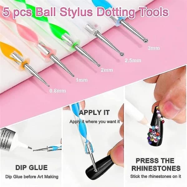 4000 Rhinestones 2st 25ml Lim til Rhinestones, 1 Vokspen til Kunst