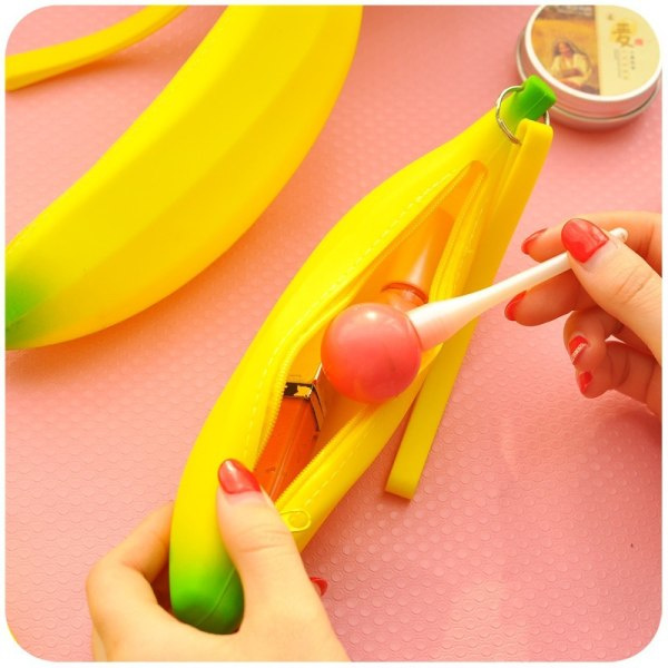 IC Glidelås Silikon Bananformet Null Lommebok