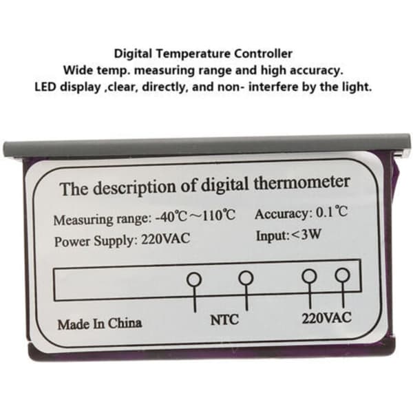 TPM-900 220V Digital Temperaturkontroller LED-indikator med Termostat og Sensor
