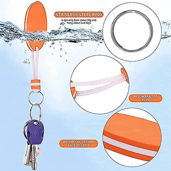 Flytande nyckelring, flytbar nyckelring, oval formad vattenflytande nyckelring Lättviktsvattensporttillbehör IC