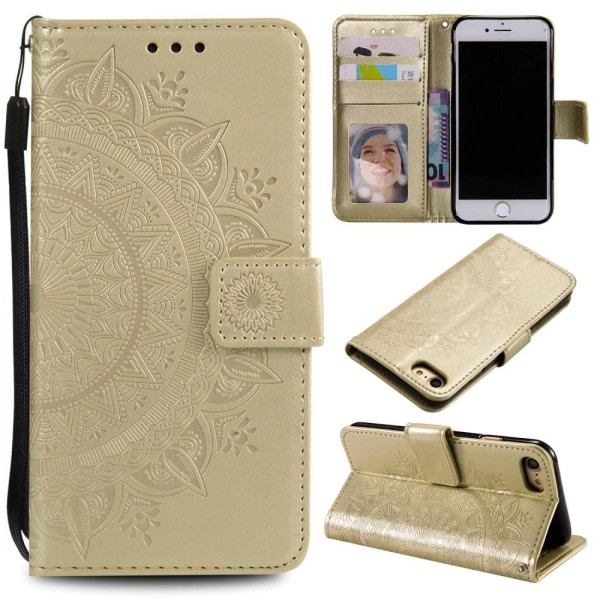IC iPhone 7/8/SE (2020/2022) – Mandala Plånboksfodral – Guld Guld