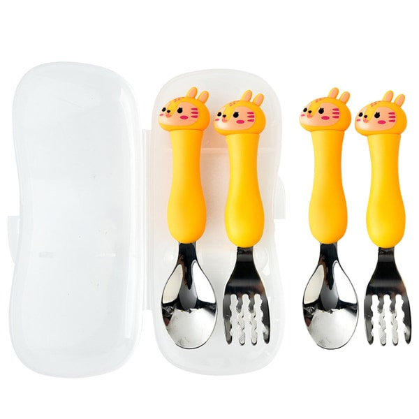 IC 4st304 rostfritt stål Cute Animal-serien bärbar servis gul