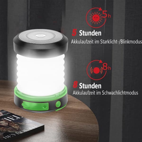 IC NOE LED campinglampe sammenleggbar solcampinglykt